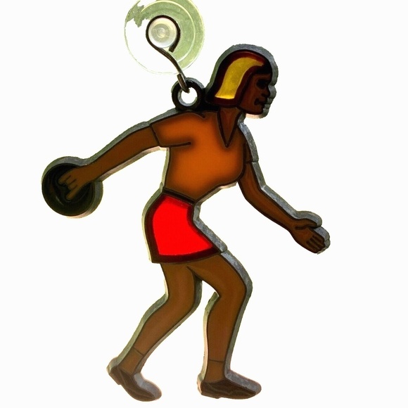 VTG Lot of 3 Stained Glass Style Sun Catcher Sports Basketball Bowling Football - Picture 5 of 13